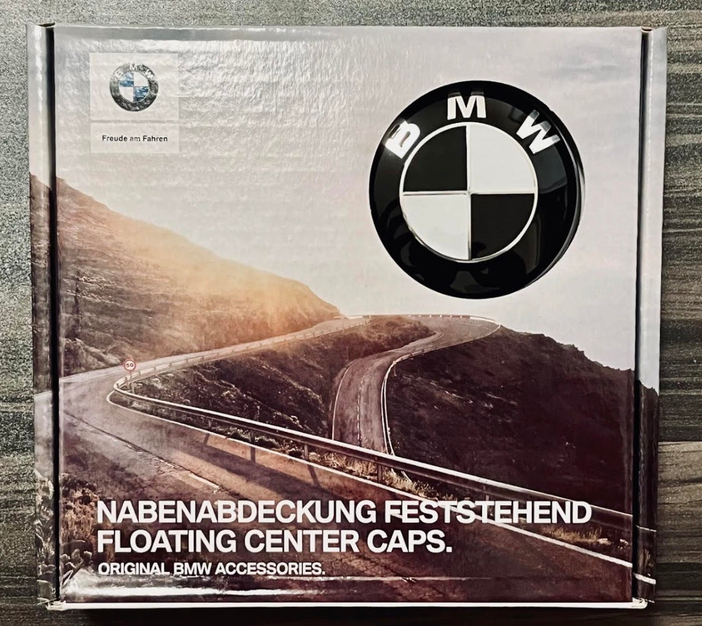 OEM BMW Floating Center Caps - Original Style Black White
