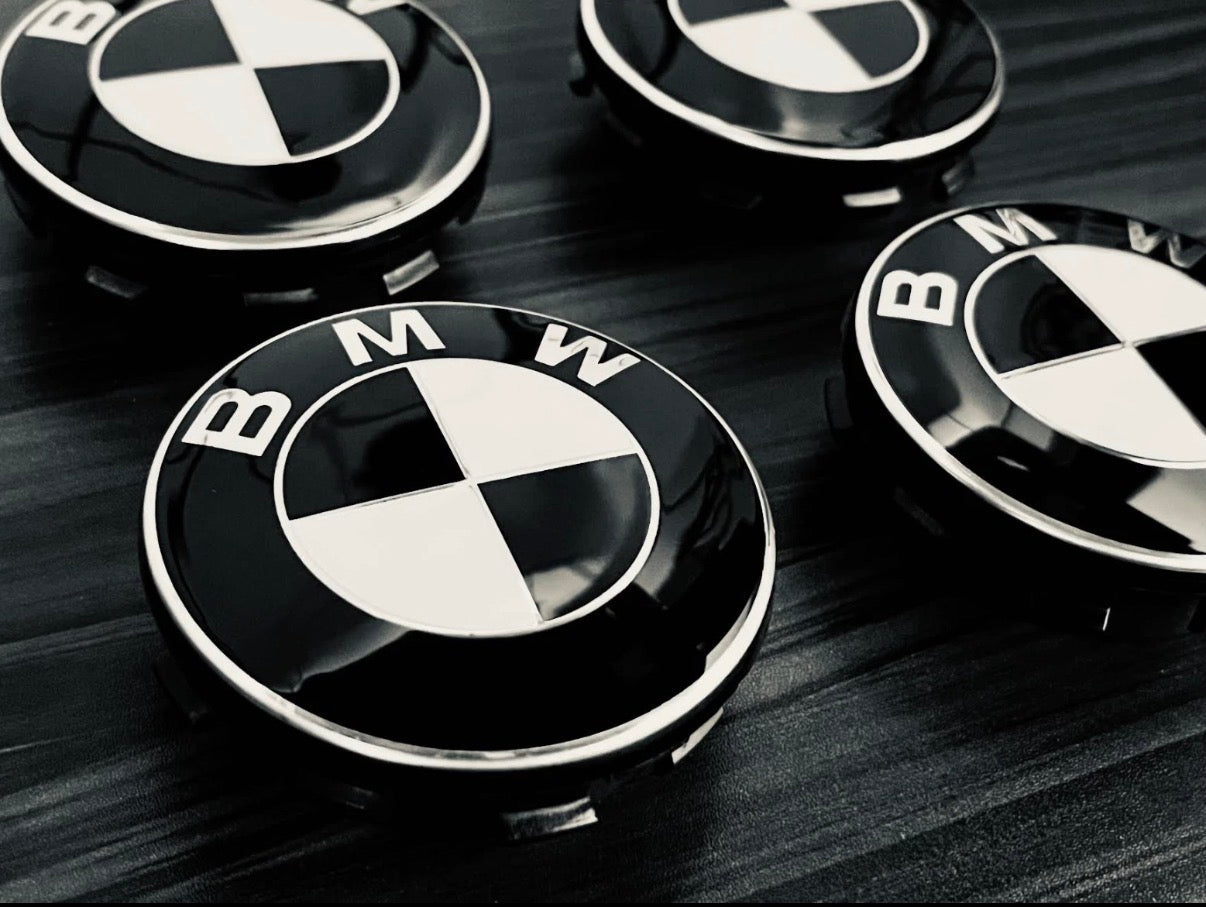 OEM BMW Floating Center Caps - Original Style Black White