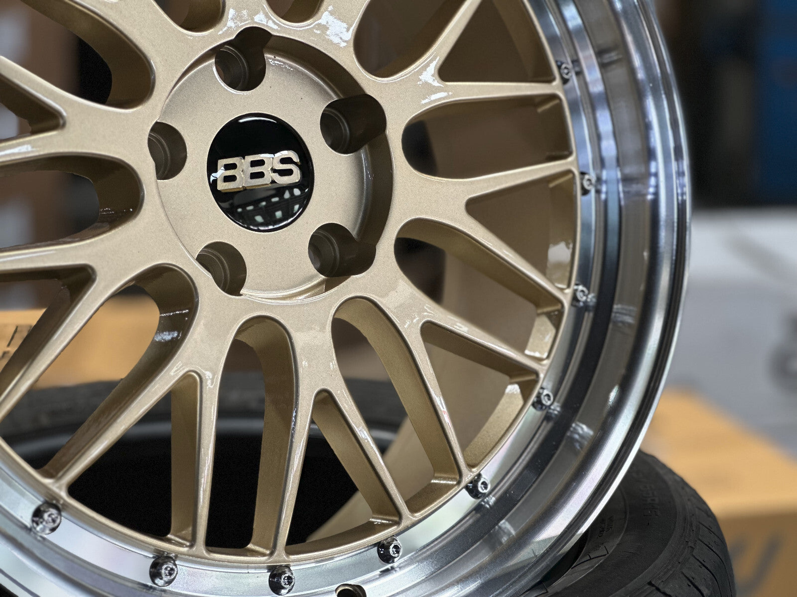 BBS LM Gold / Brushed Gold Face + Polish Lip Forged Wheels (Set of 4)