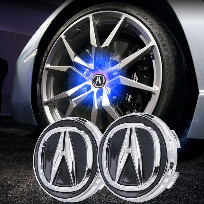 OEM Acura Floating Center Caps - Black & Chrome