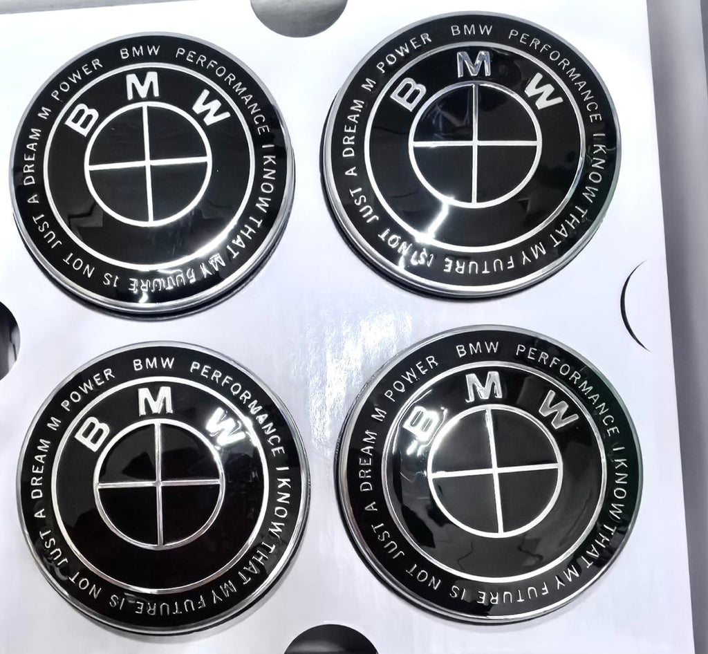 OEM BMW Floating Center Caps - Performance Full Black