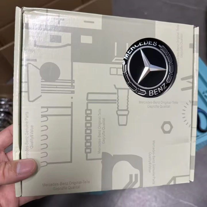 OEM Mercedes-Benz Floating Center Caps - Black Wheat