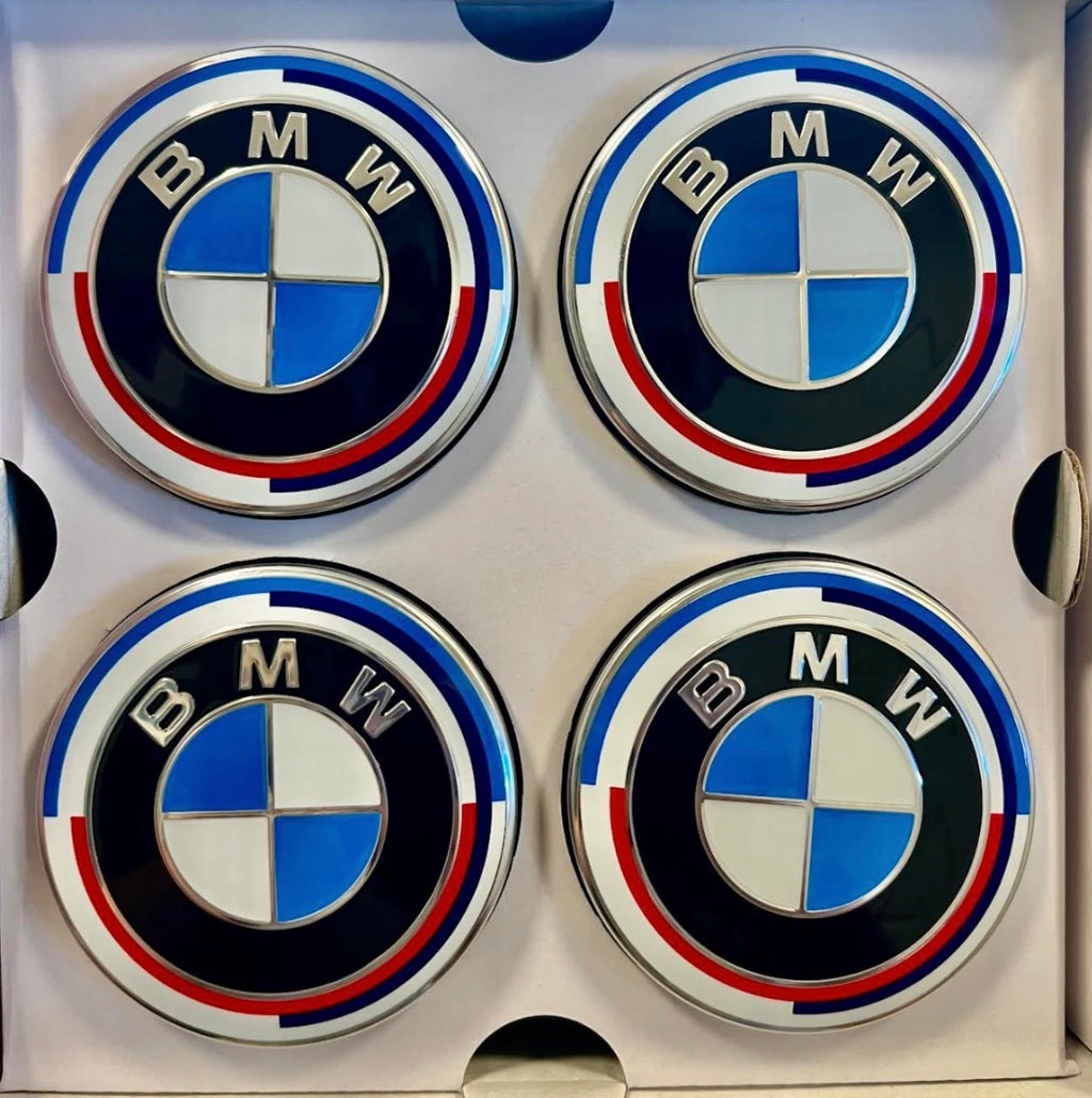 OEM BMW Floating Center Caps - 50th Anniversary