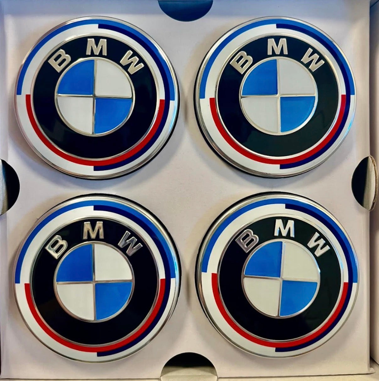 OEM BMW Floating Center Caps - 50th Anniversary