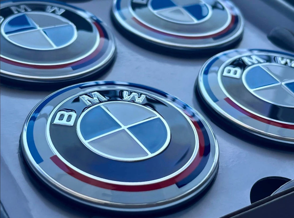 OEM BMW Floating Center Caps - 50th Anniversary