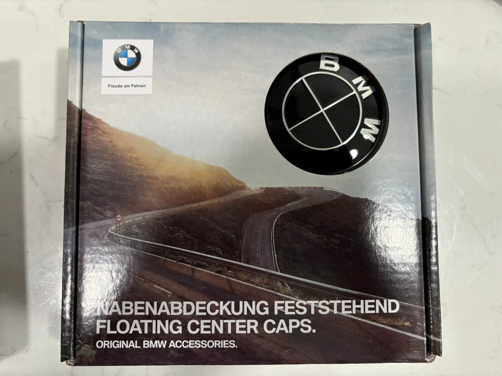 OEM BMW Floating Center Caps - Original Style Full Black