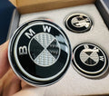 OEM BMW Floating Center Caps - Carbon Fiber Black White
