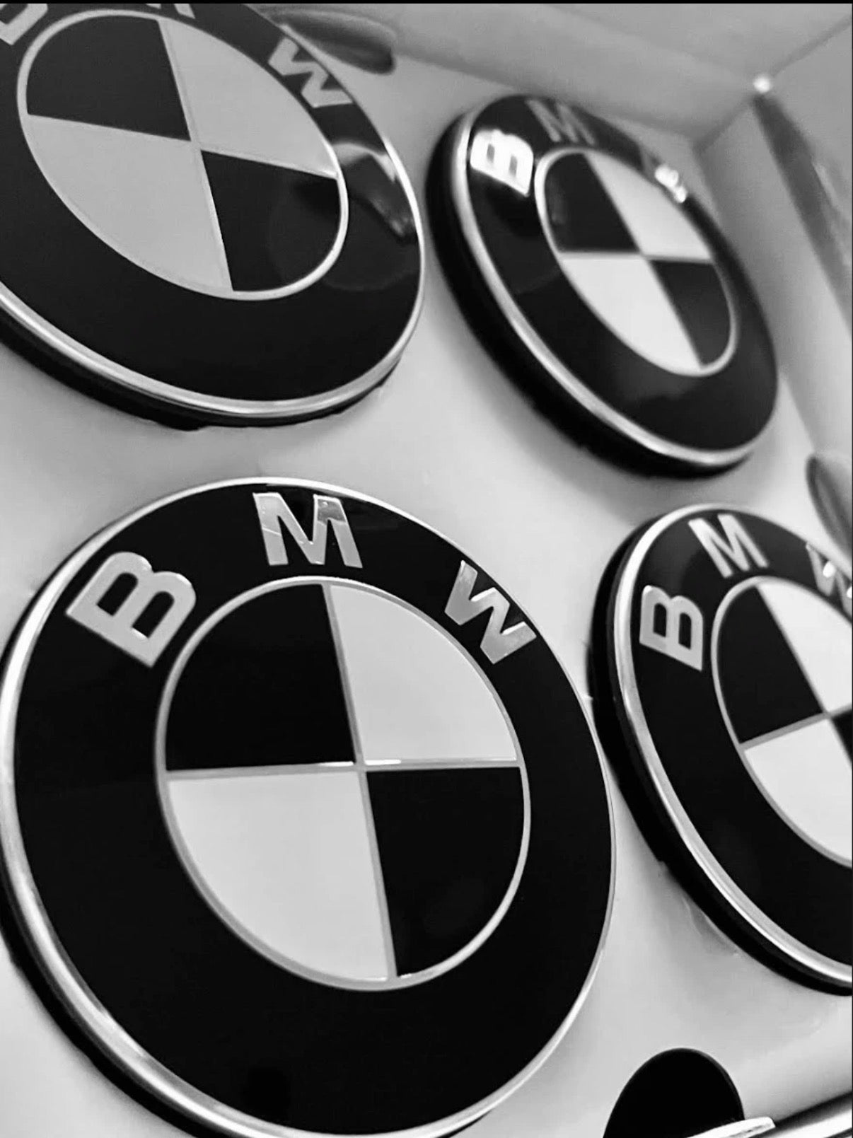 OEM BMW Floating Center Caps - Original Style Black White