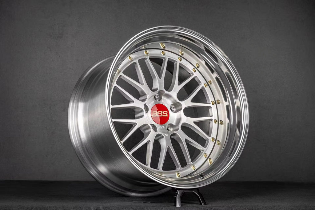 BBS LM Diamond Black / Brushed Silver Face + Polish Lip Forged Wheels (Set of 4)