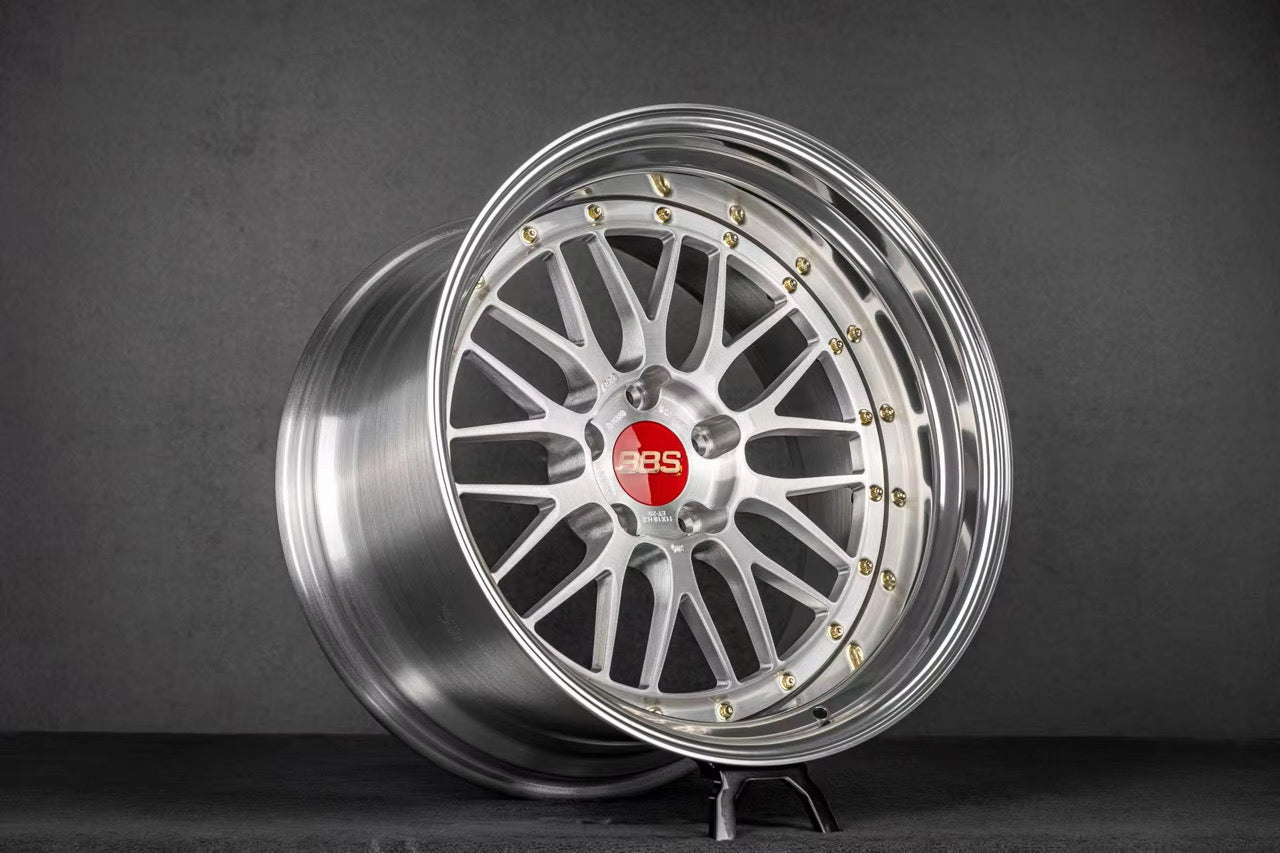 BBS LM Diamond Black / Brushed Silver Face + Polish Lip Forged Wheels (1 pcs)