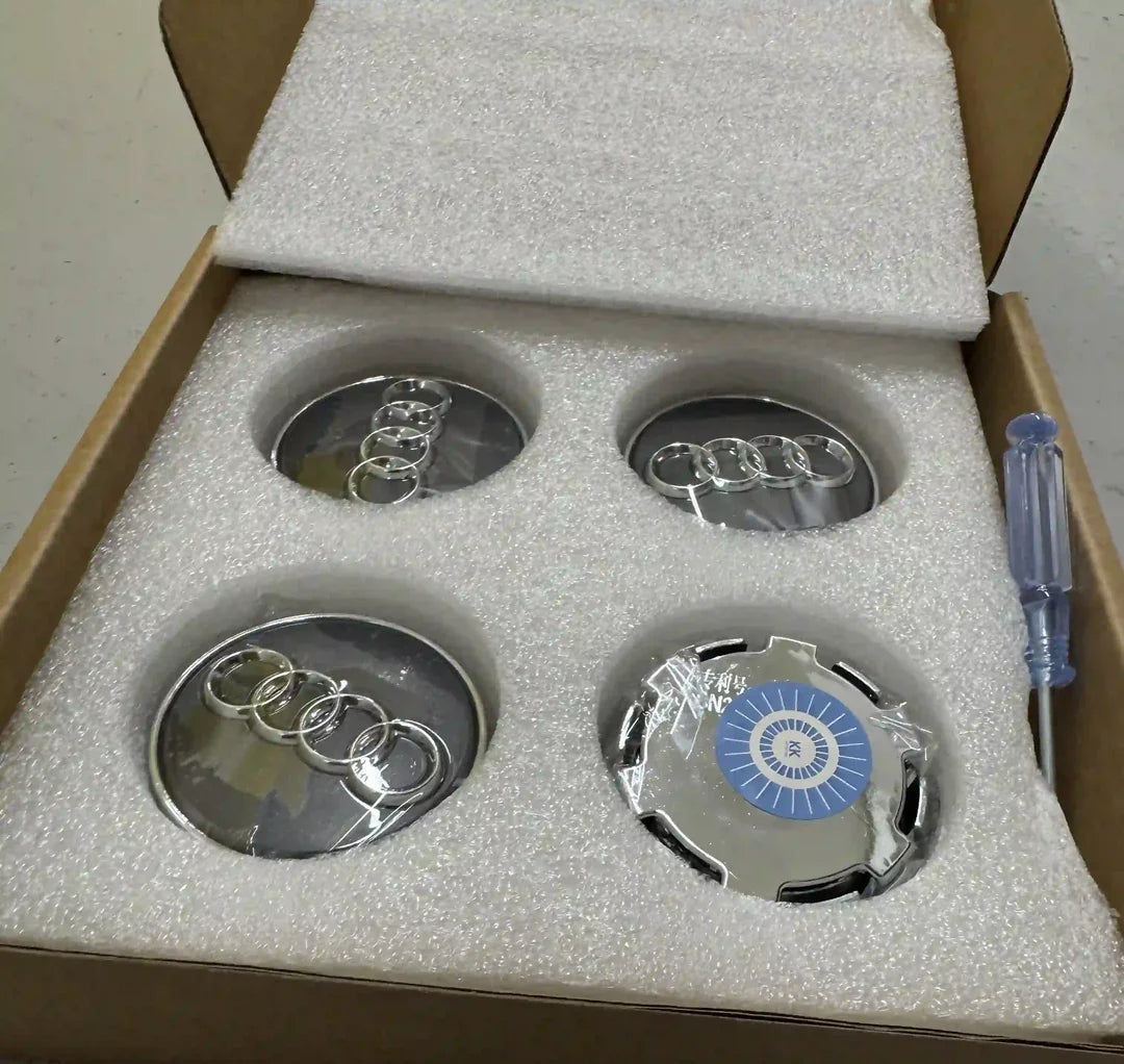 OEM Audi Floating Center Caps - Dark Grey