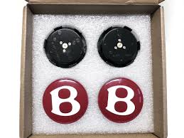 OEM Bentley Floating Center Caps - Red/White