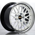 BBS LM White Blue Pearl / White Face + Polish Lip Forged Wheels (Set of 4)